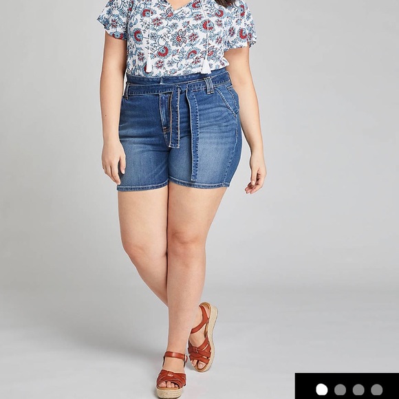 Lane Bryant Shorts Lane Bryant Signature Fit Belted Denim Short